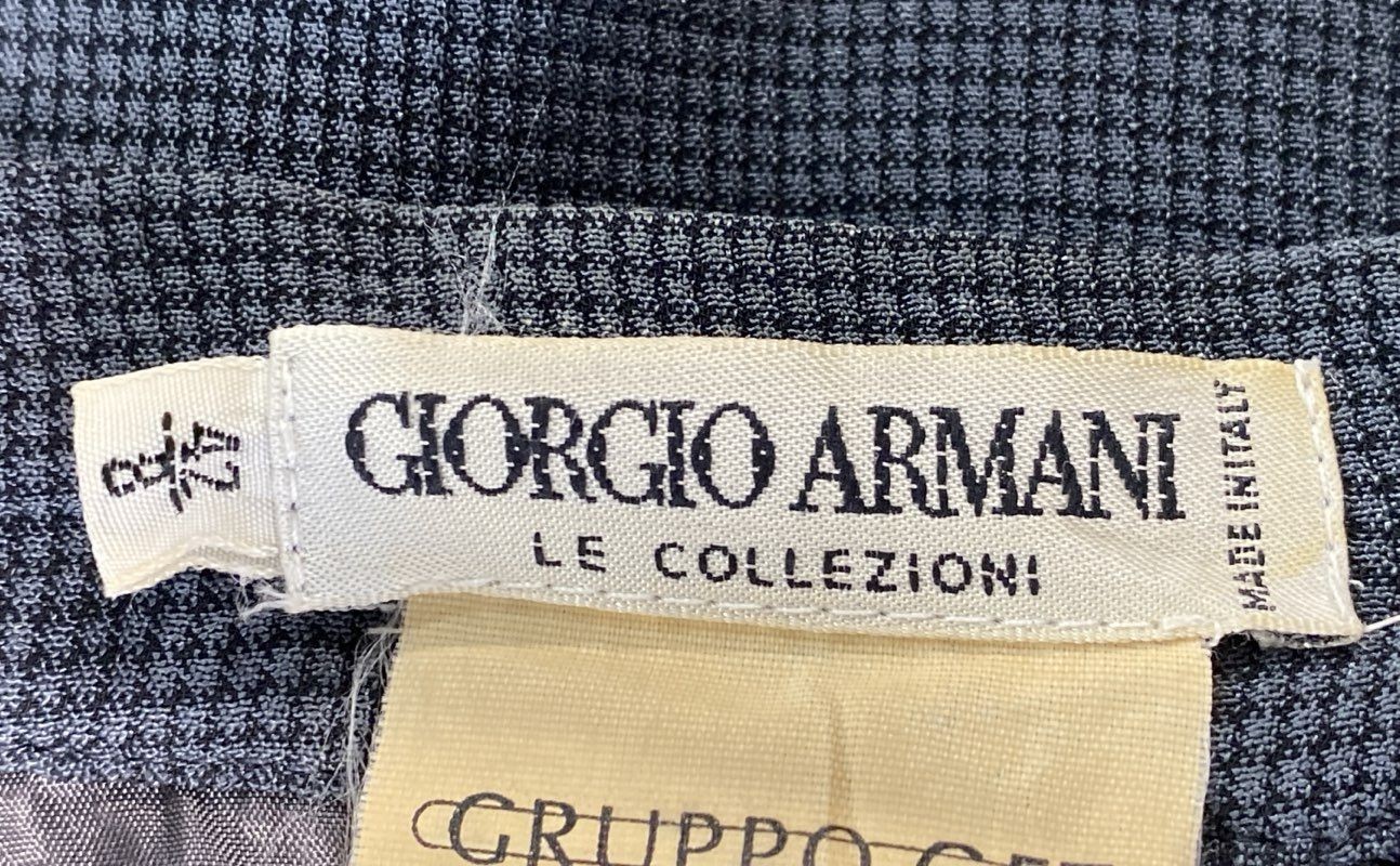 Vintage 90s Giorgio Armani Le Collezioni Women’s Grey Textured Skirt Made Italy