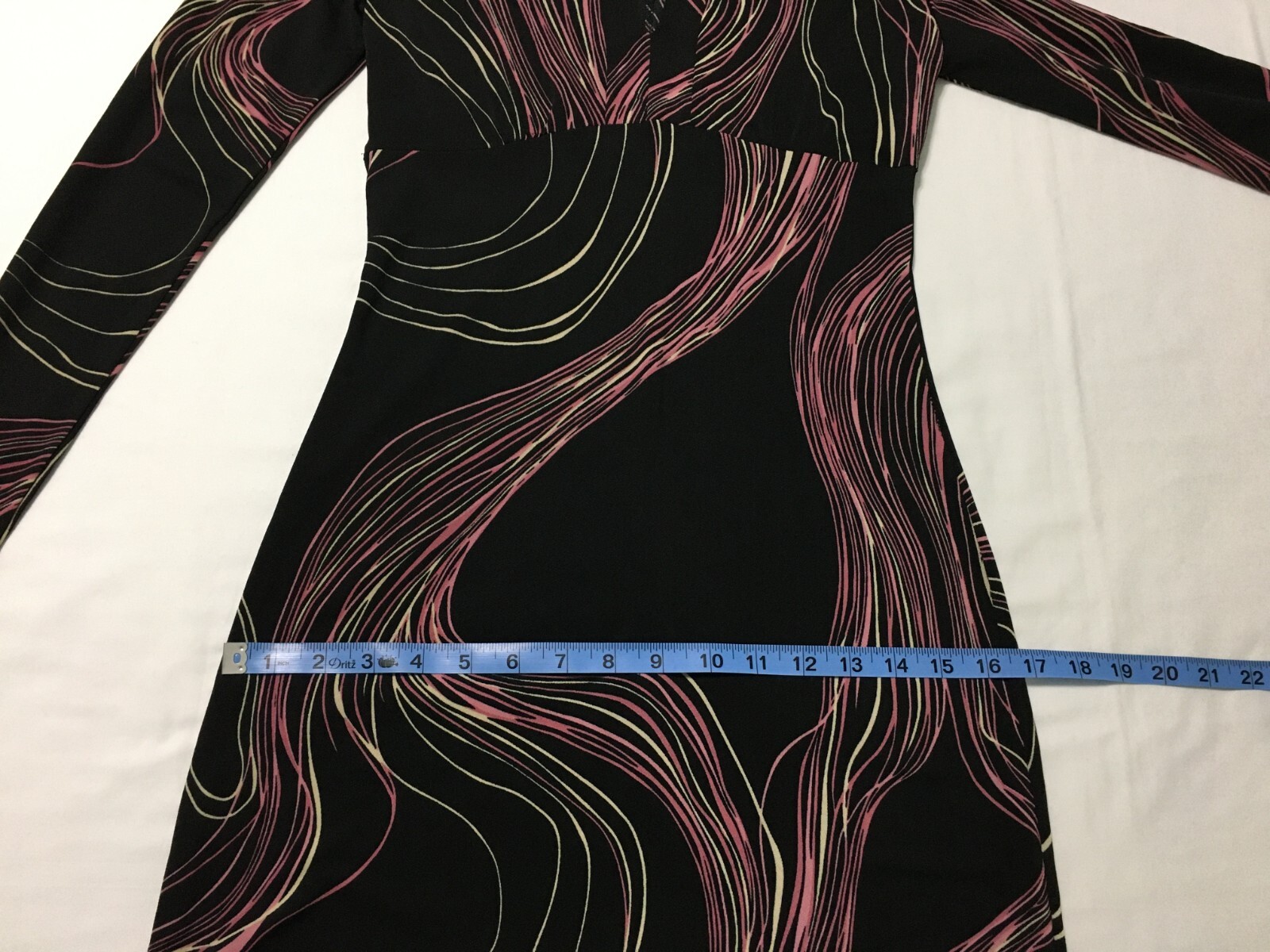 Vtg 90’s Check It Out Women’s Black/Pink/White Abstract L/S Dress Size S/M NWT