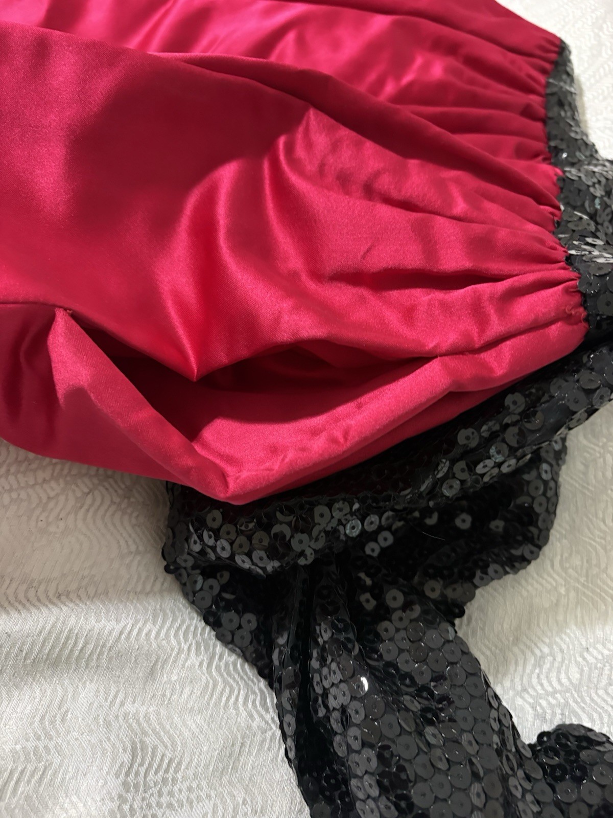 William Pearson Vintage Black Sequin And Red Satin Long Dress Size Small