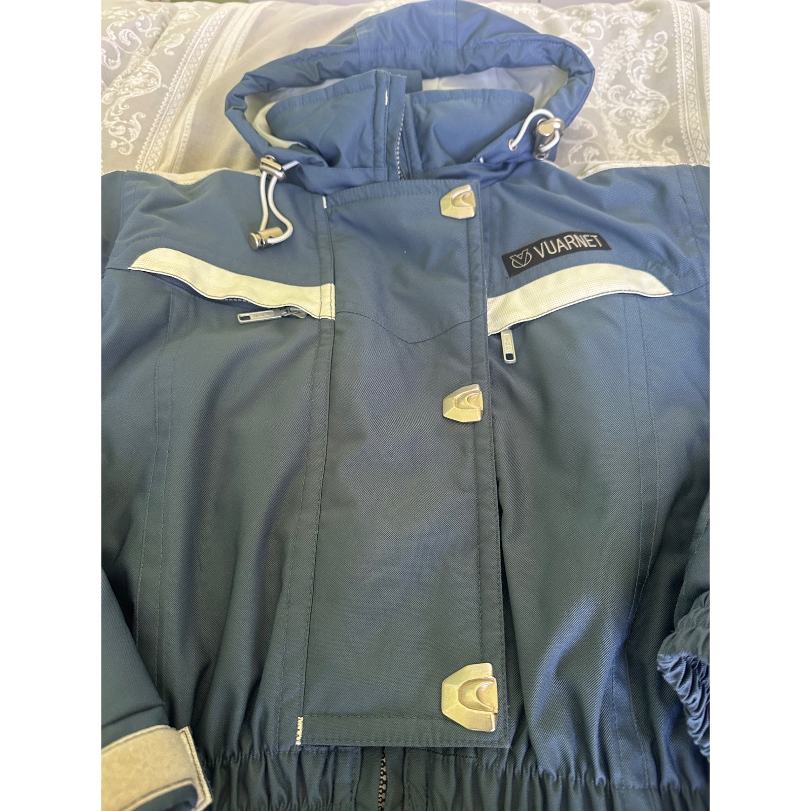 Vtg Vuarnet Ski Suit Womens 10 2pc Jacket Pants Retro 90sInsulated Hooded