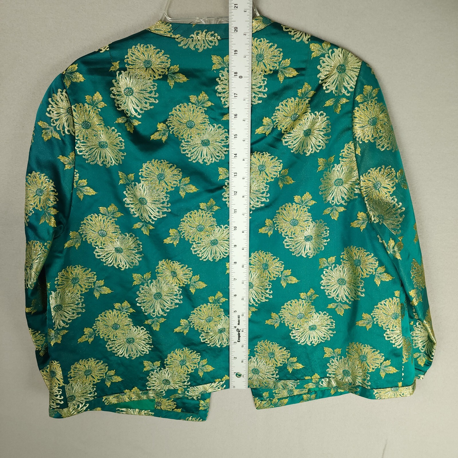 Ying Tai Ltd Green/Gold Chinese Floral Dress w/Jacket – Small