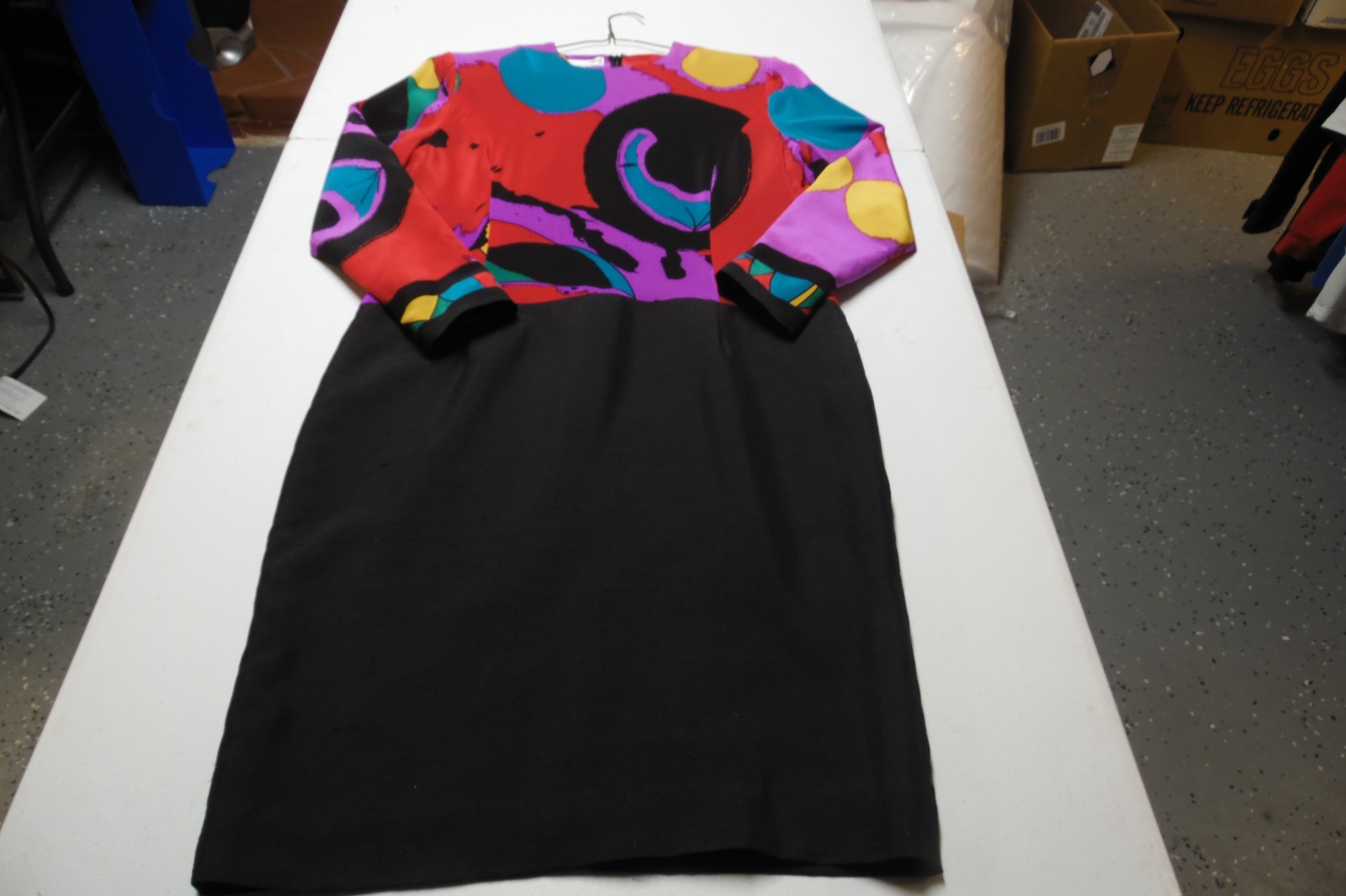 Vintage Crimmins For UmI Collections SZ 8 Mod Dress 80’s Hong Kong Art
