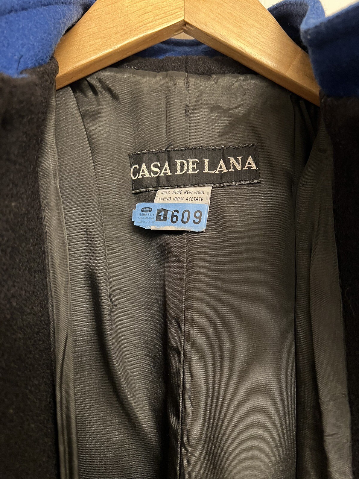 Wool Coat Casa De Lana Women’s size 5/6 Small Bright Royal Blue Vtg Retro Winter