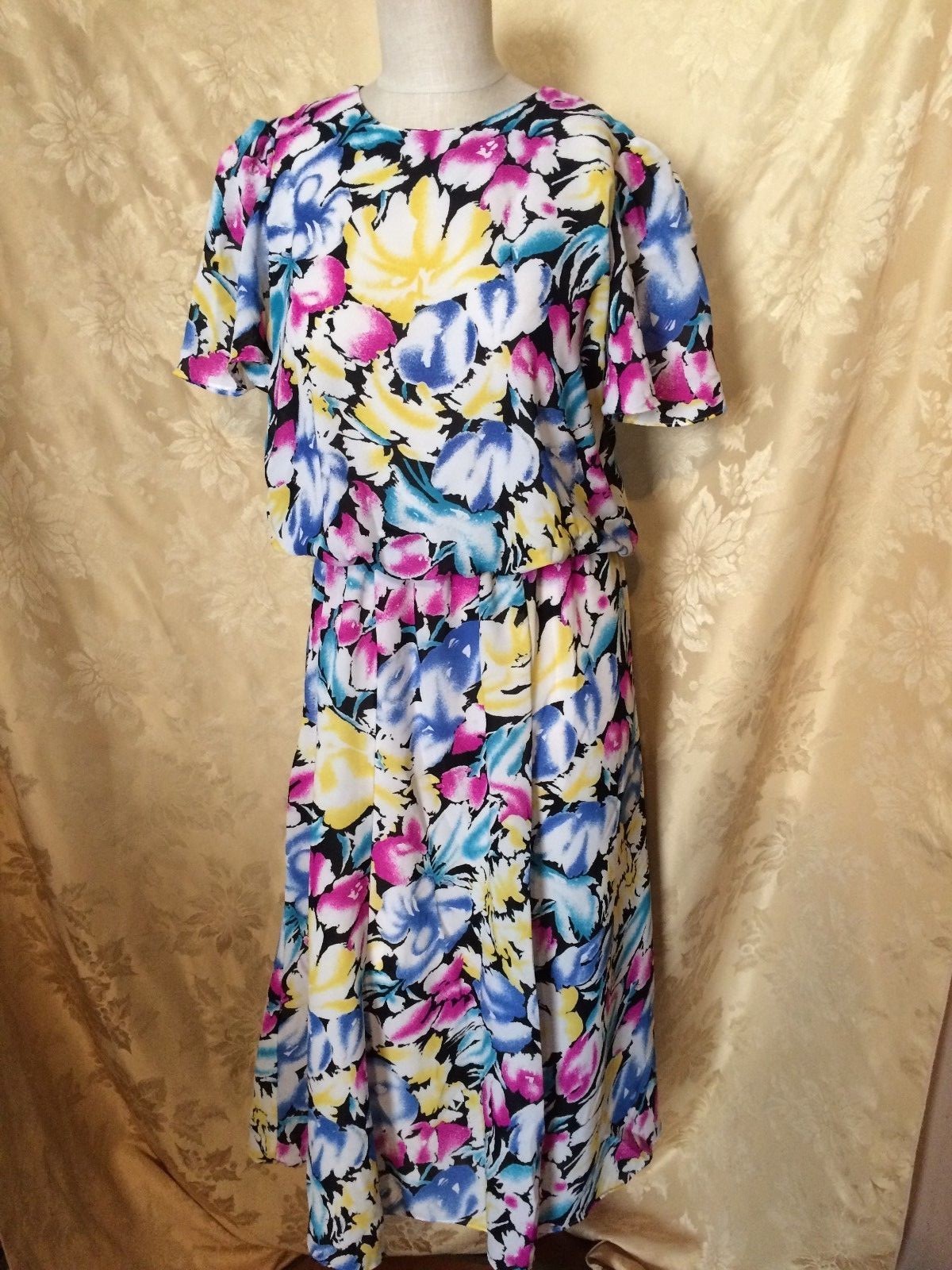 Stylin’ Retro „Style Impax” Sheer Floral Dress++SIZE 16.5/36
