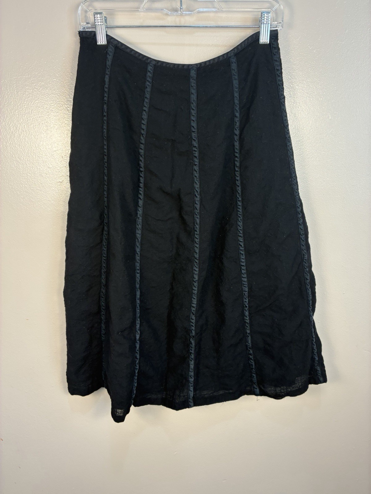 VTG Ralph Ralph Lauren Bergdorf Goodman Lightweight Wool Panel Midi Skirt 12