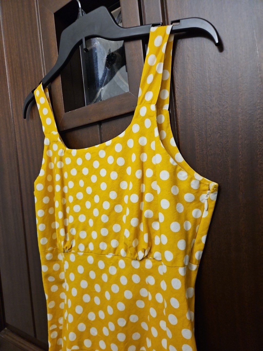 Yellow White Polka Dot Sundress S Rockabilly Cottagecore Twee Whimsical Handmade
