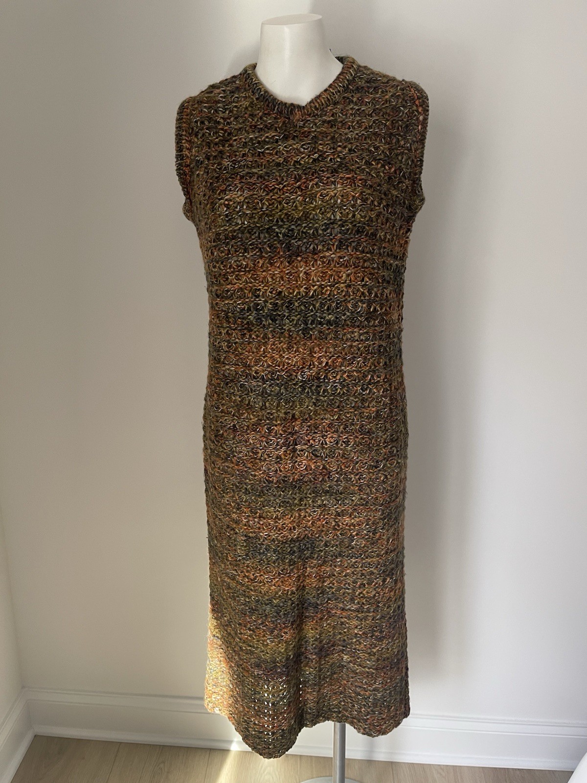 Bernat Klein Vintage Wool Dress Cardigan Sweater Set Chunky Knit