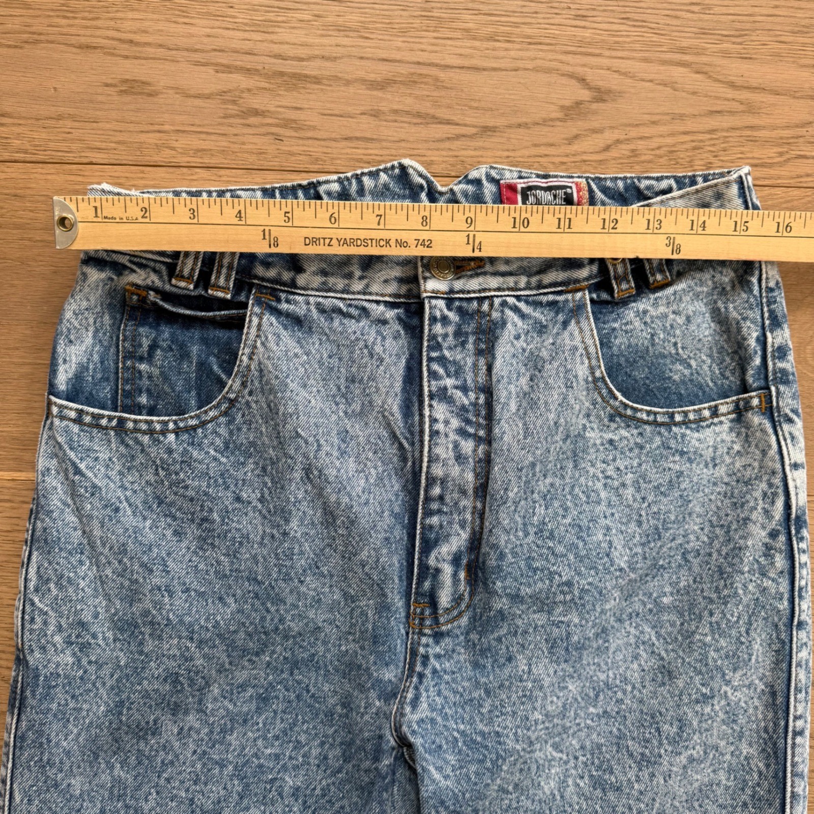 Vintage Jordache Gold High Waisted Acid Wash Tapered Jeans Womens 13/14 Blue