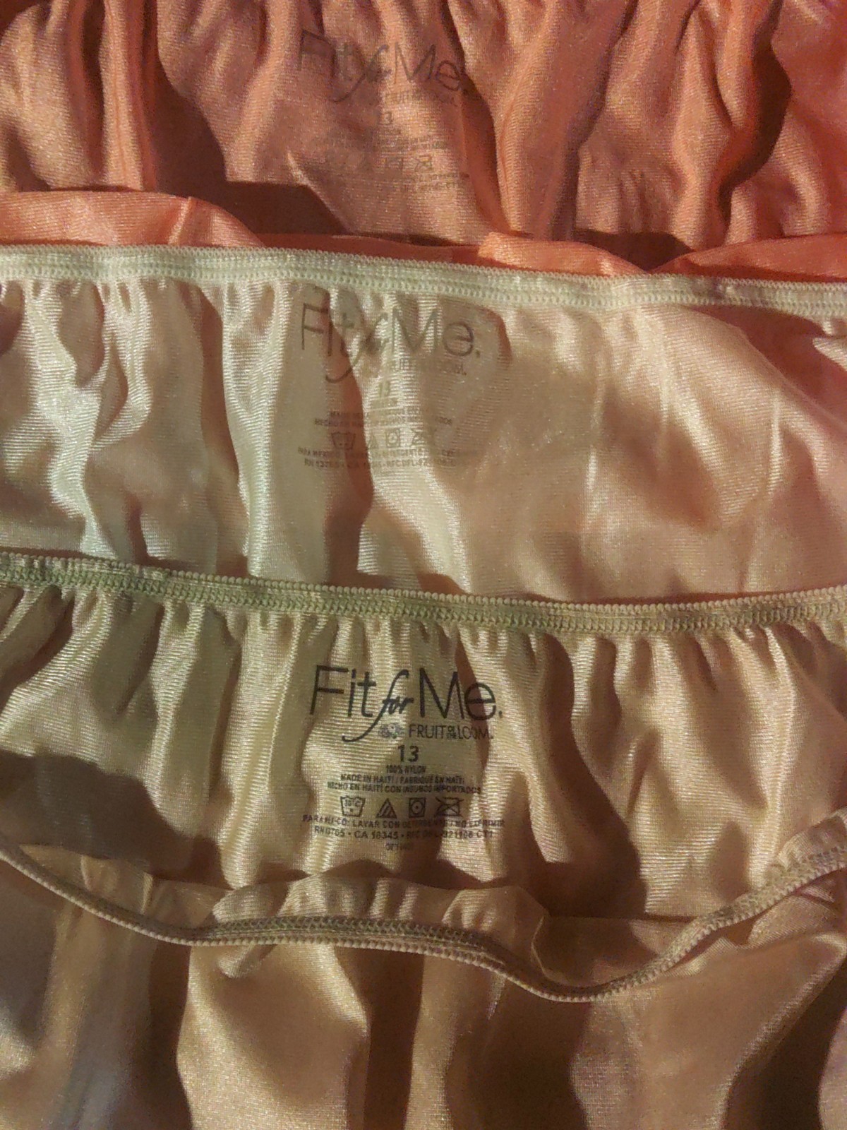 Lot Of 3 Size 13 vintage fruit of the loom 100% nylon panties „Fit For Me”