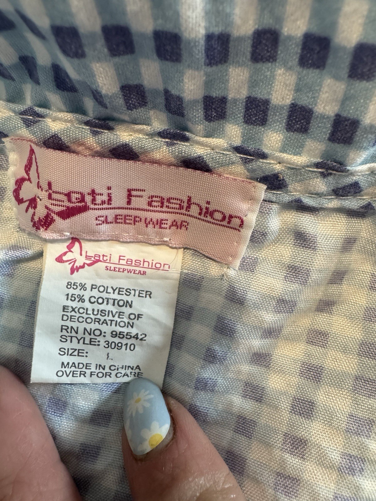 Vintage Toti Fashion Gingham Duster Housecoat Robe Dress Blue White