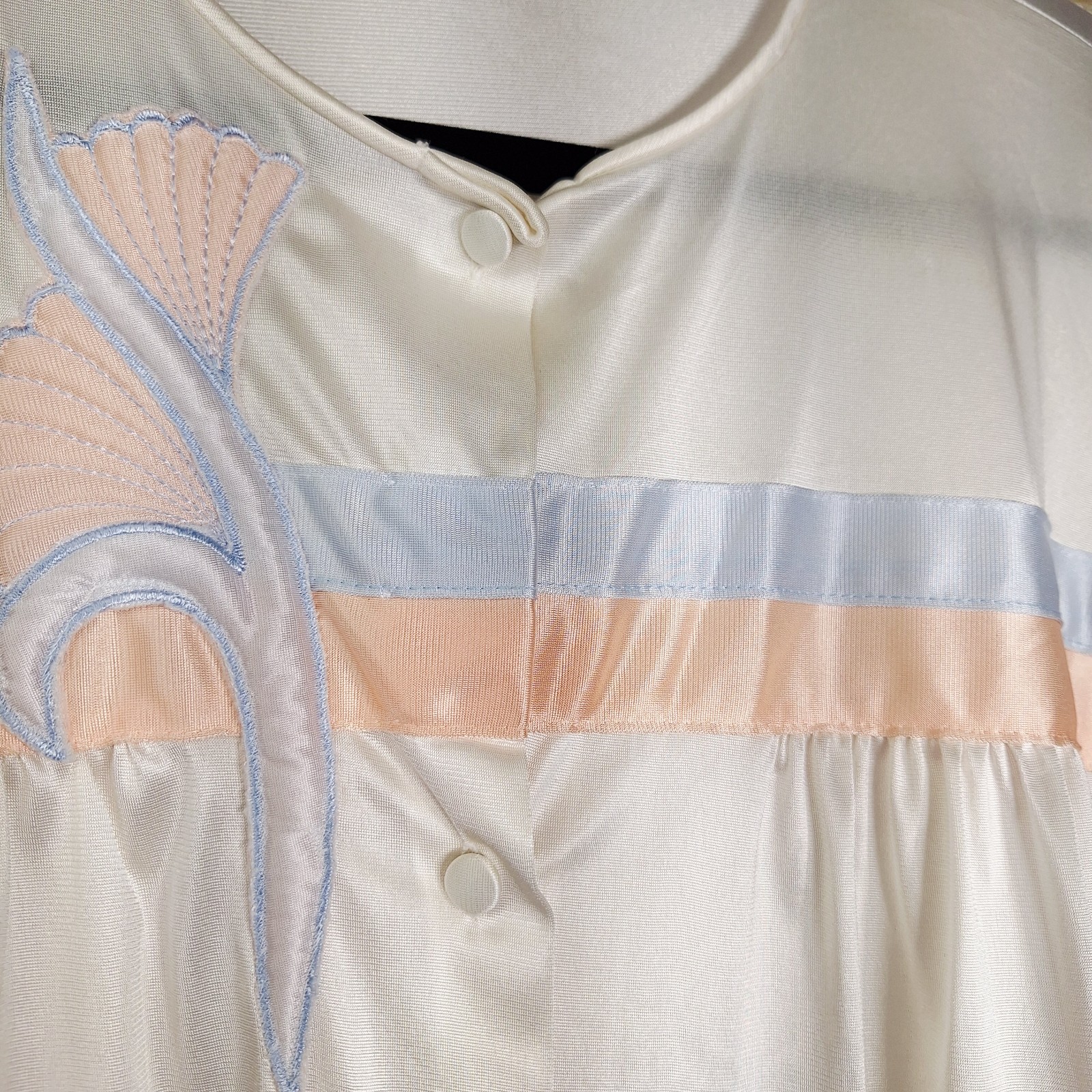 Vintage 70s Vanity Fair Button Up Top Sz L Cottagecore Soft Girl Coquette Pastel