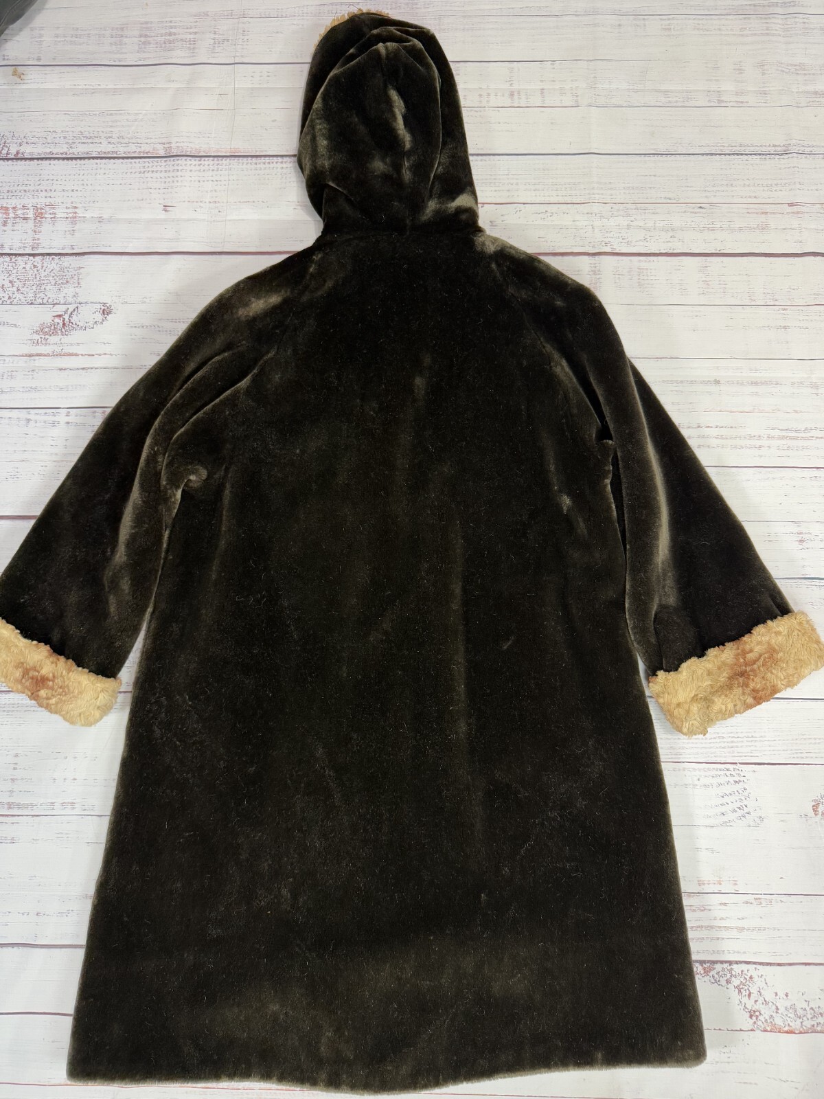 Vintage Dark Green Coat Jacket Hooded Mid Length Sz XL Glensea by Glenoit