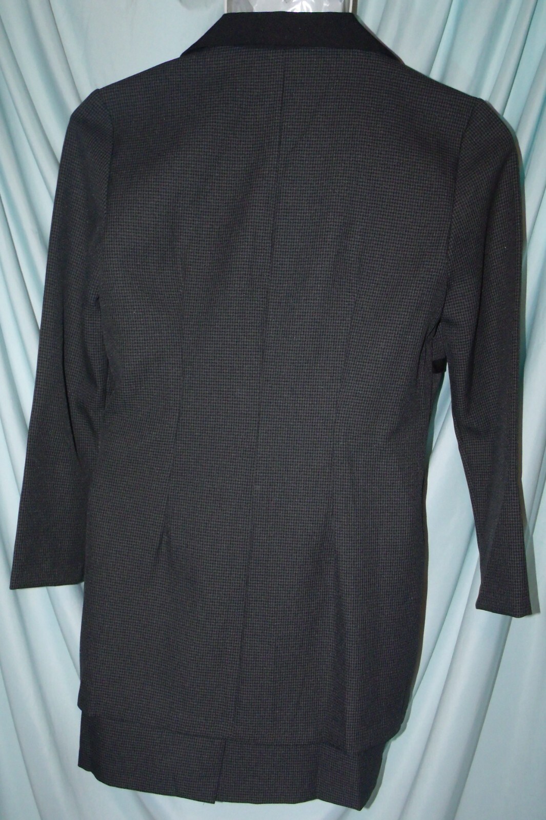 Lisa Jo Dark Gray Houndstooth Polyester Dress Suit Juniors Size 13/14 VTG 90s