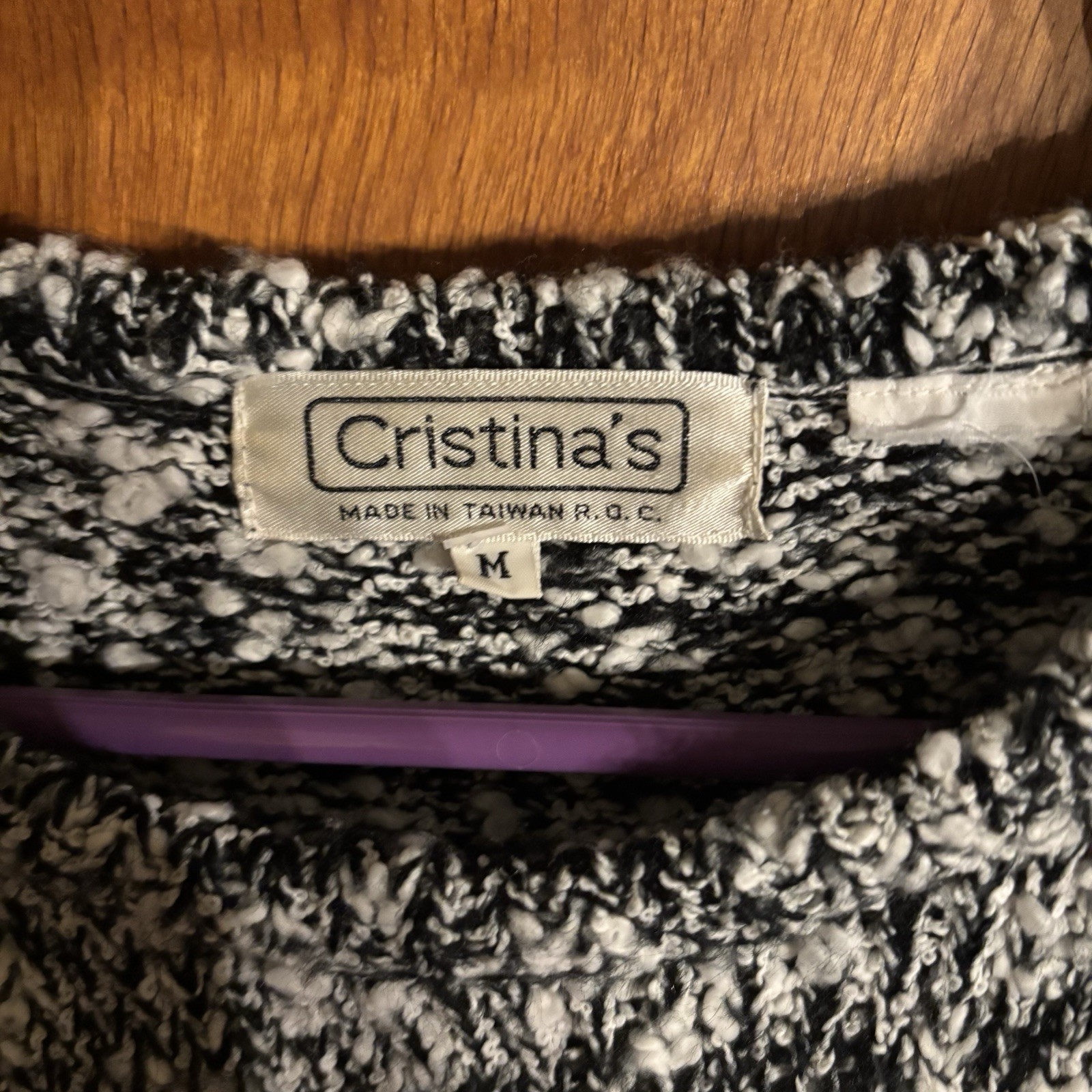 CRISTINA (Vintage 80s 90s) Hot Pink Abstract Women’s Sweater Size M