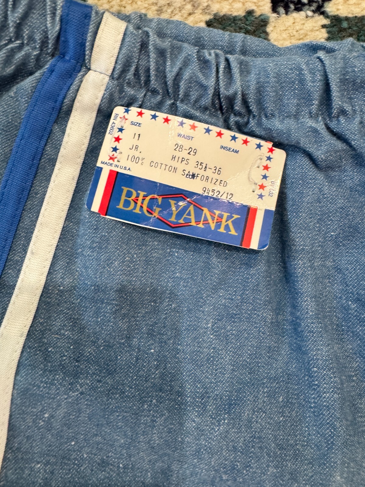 Vtg 70s Big Yank NWT NOS Daisy Duke Jean Denim Stripe Chambray Micro Shorts M