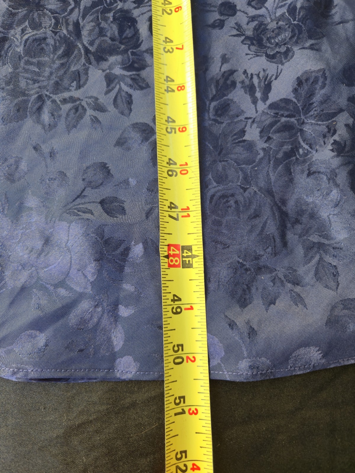 Vintage Morgan Taylor Floor Length Blue Satin Nightgown size Medium