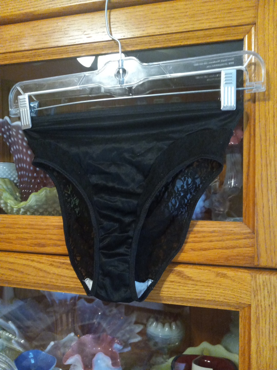 Vintage Super Skin Tight Nylon Lycra Black Glossy And Lace Panty Dance Panties
