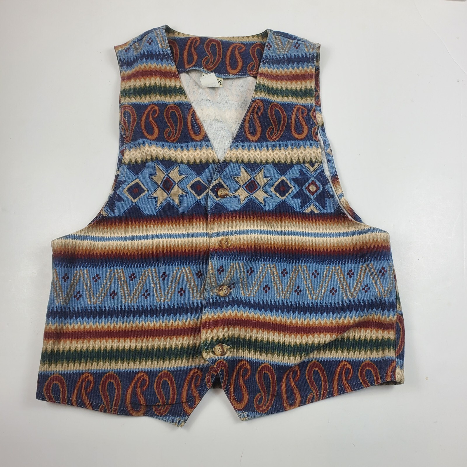 Vintage Vivaldi Jeanswear Vest Southwestern women Medium Cotton
