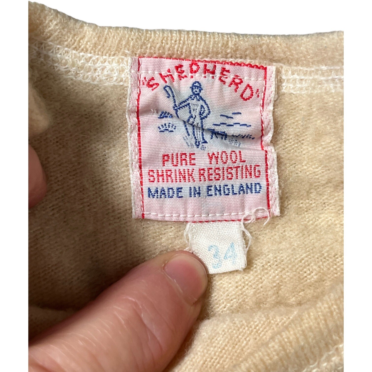 1940s Shepherd Pure Wool Shrink Resistant England WW2 Top Sweater Blouse 34