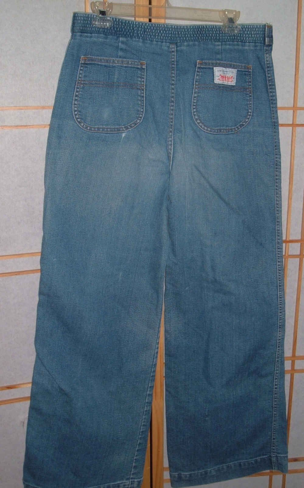 Vtg Jeans LEVI STRAUSS Denim white label 33×30 elastic back high waist