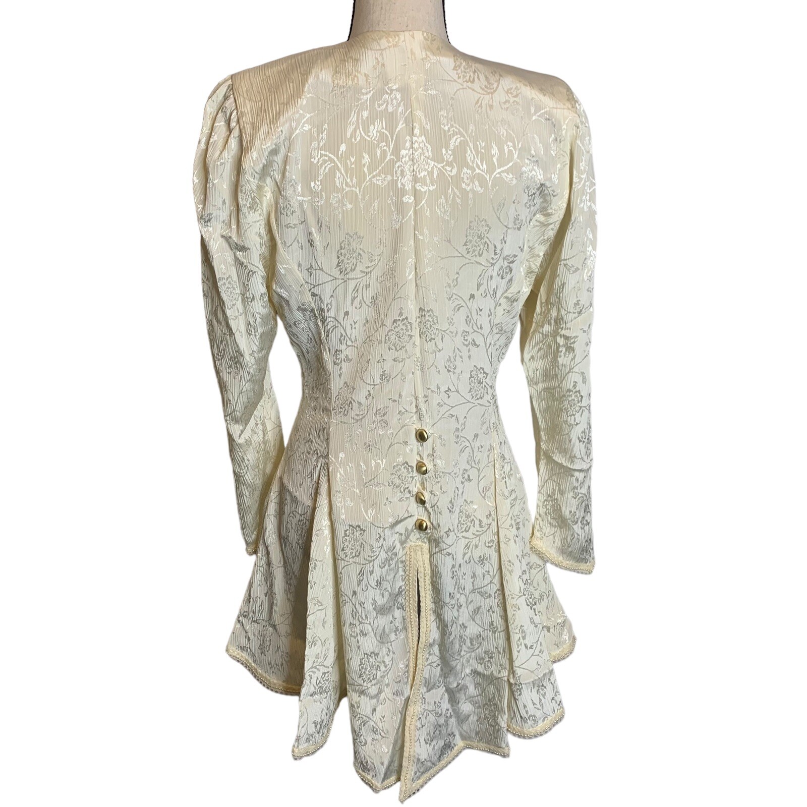 Vintage Wedding Dress Skirt Top Veil Faux Pearls Gold Tone Buttons Handmade