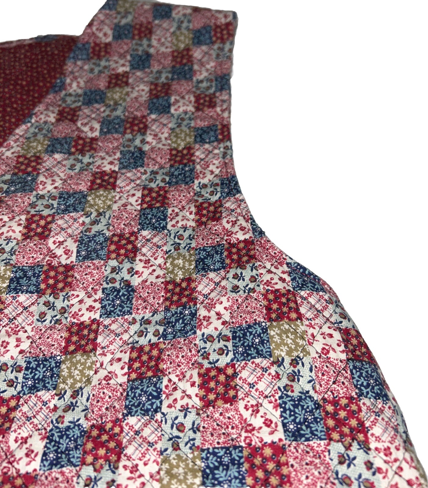 Vintage Handmade Patchwork Quilted Vest. Not Sure On Size See Measurements