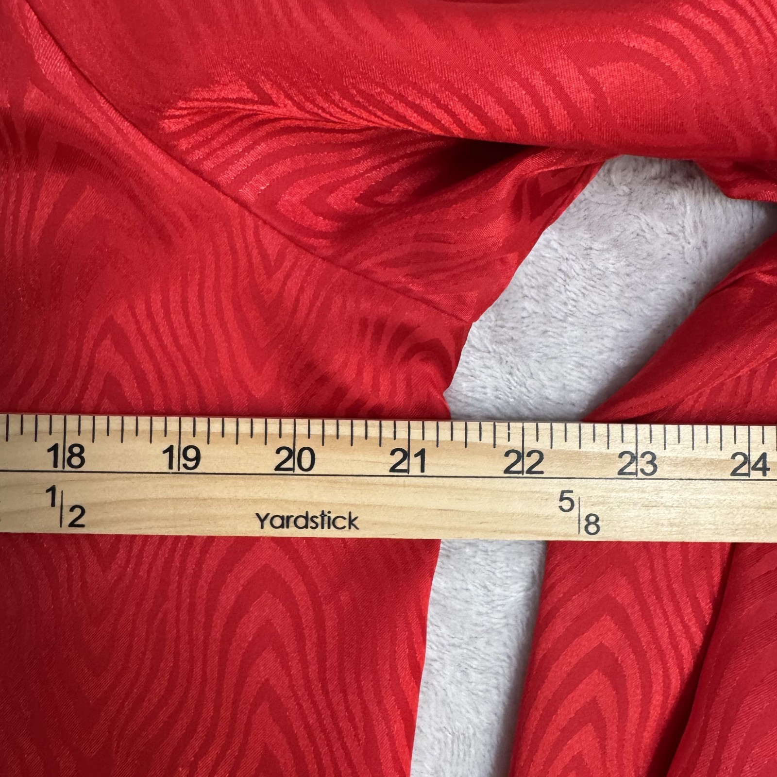 Vintage Red Satin VNeck Button Up Blouse Womens 16 Button Up 80s Retro USA Made