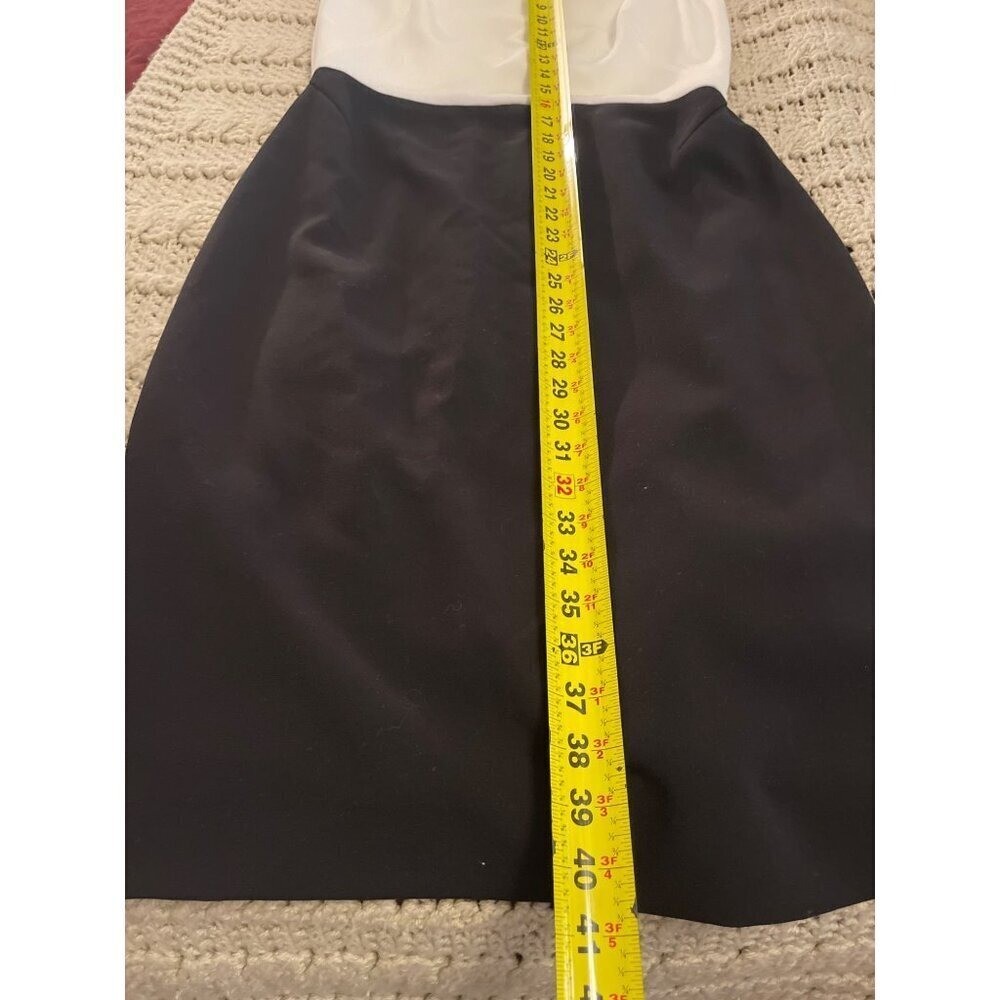 Tahari Arthur S. Levine Sleeveless Colorblock Dress Size 6 Black & White