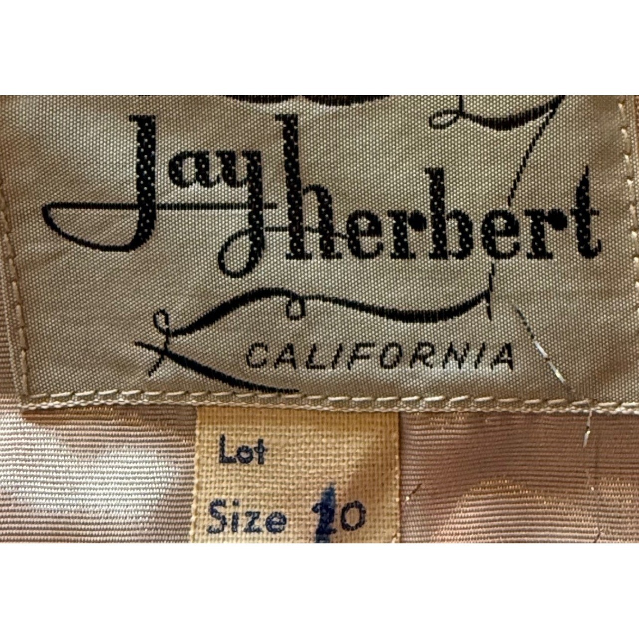 Jay Herbert California Vintage 1950s Gold Brocade Pink Floral Cocktail Dress XS