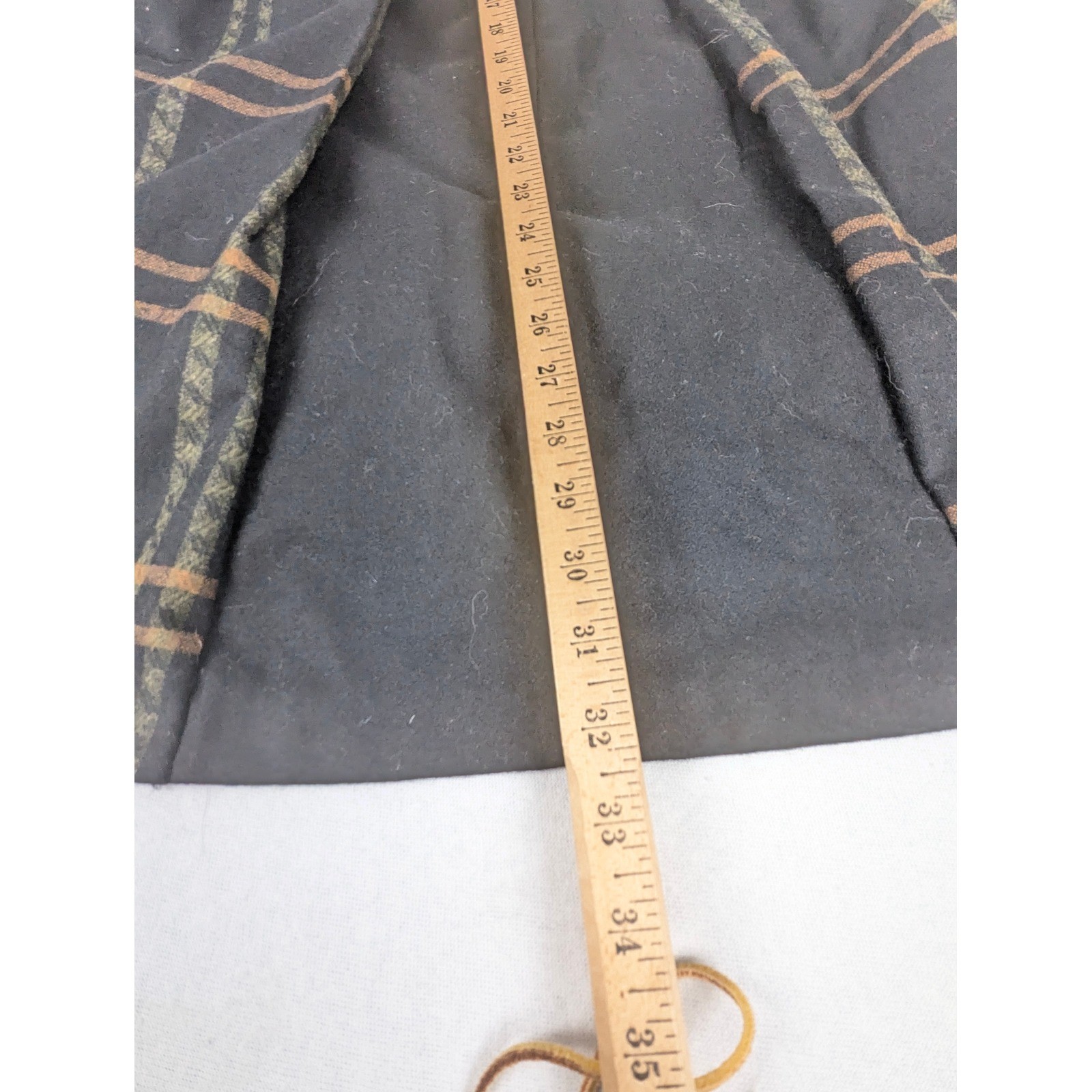 Vtg Litza Windowpane Plaid Pleated Midi Skirt Black/Brown W. Germany 30W