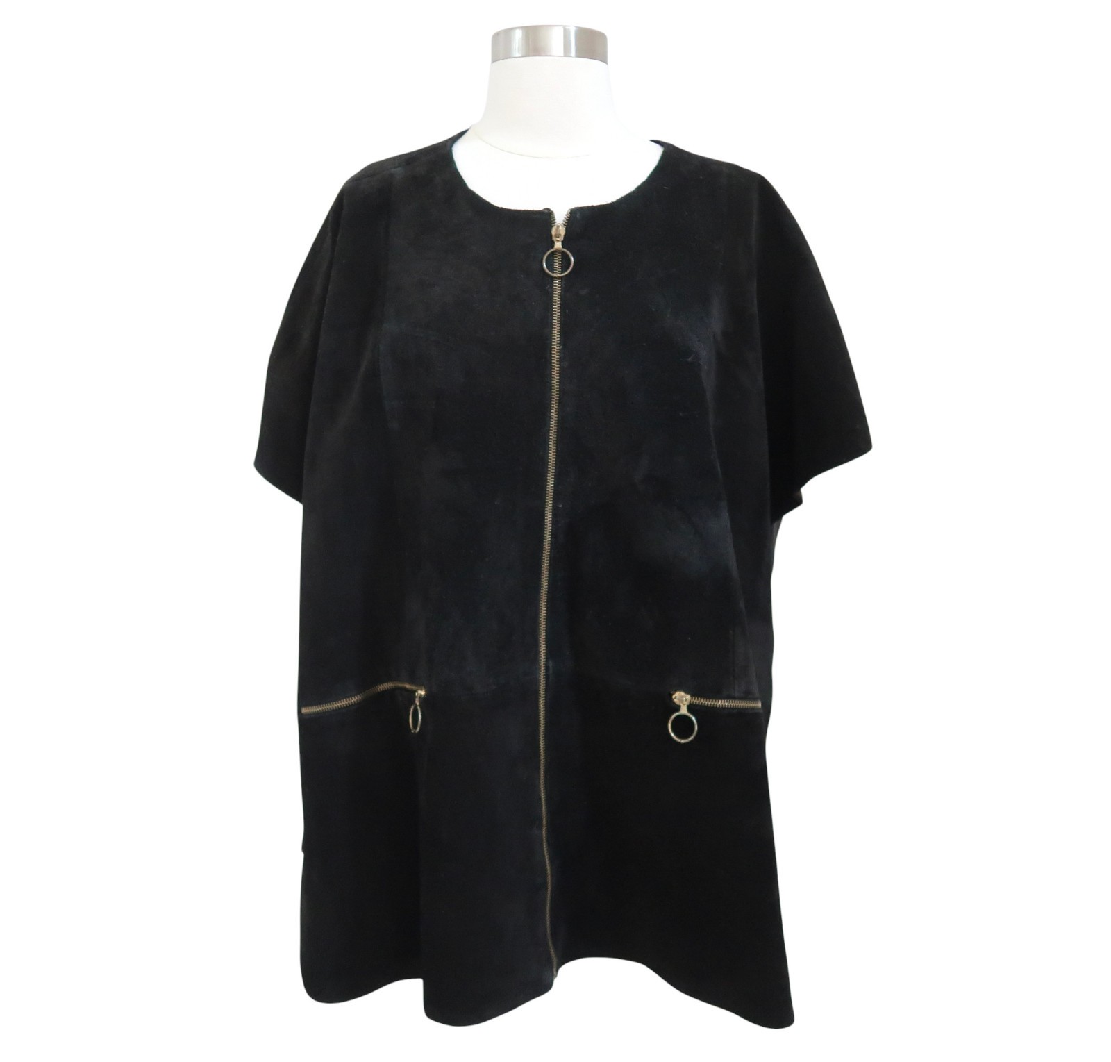 vtg 70s GINO PAOLI black suede cape