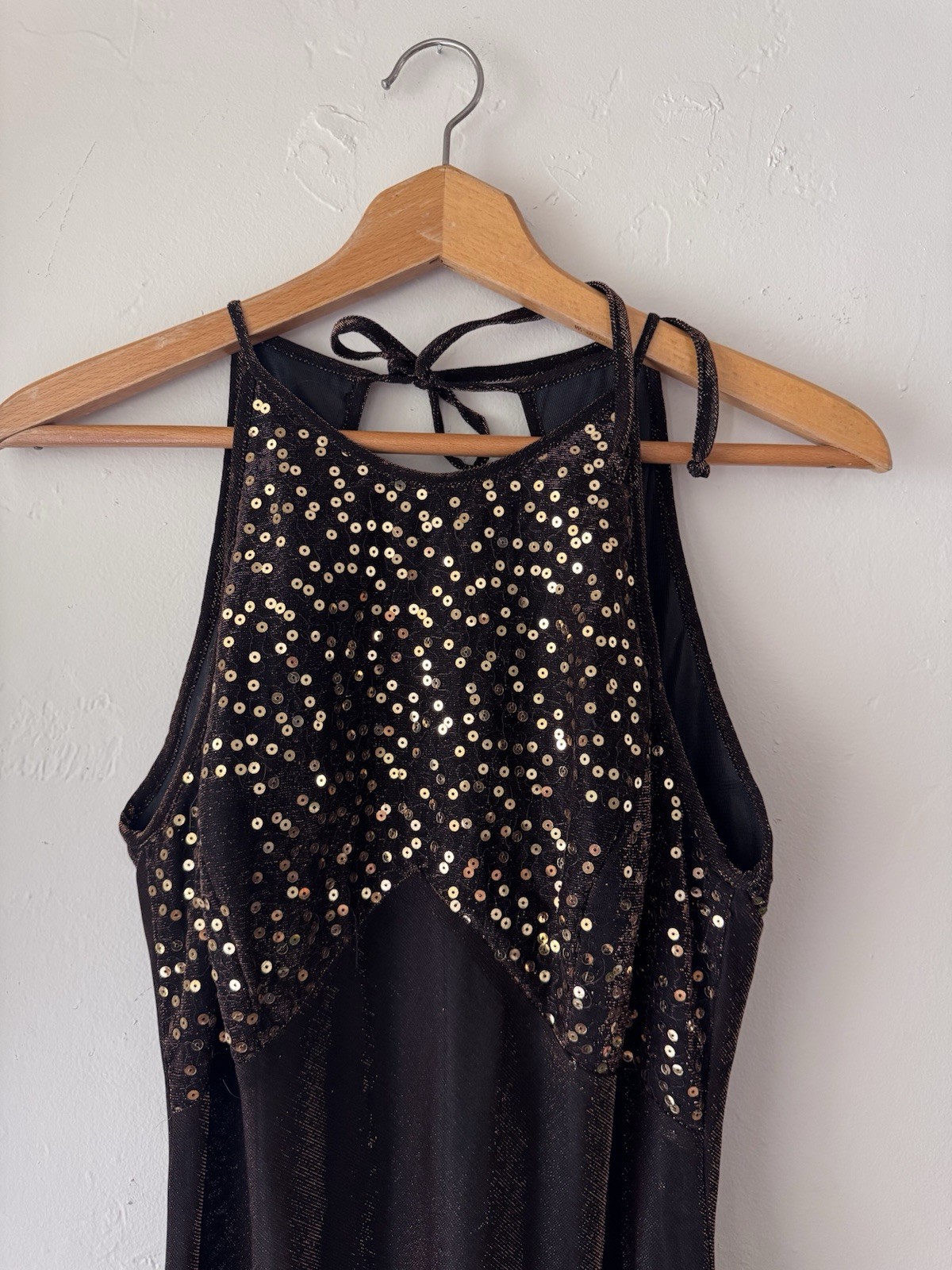 Vintage Blondie And Me Evening Metallic Long Backless Dress Size:11-12 USA
