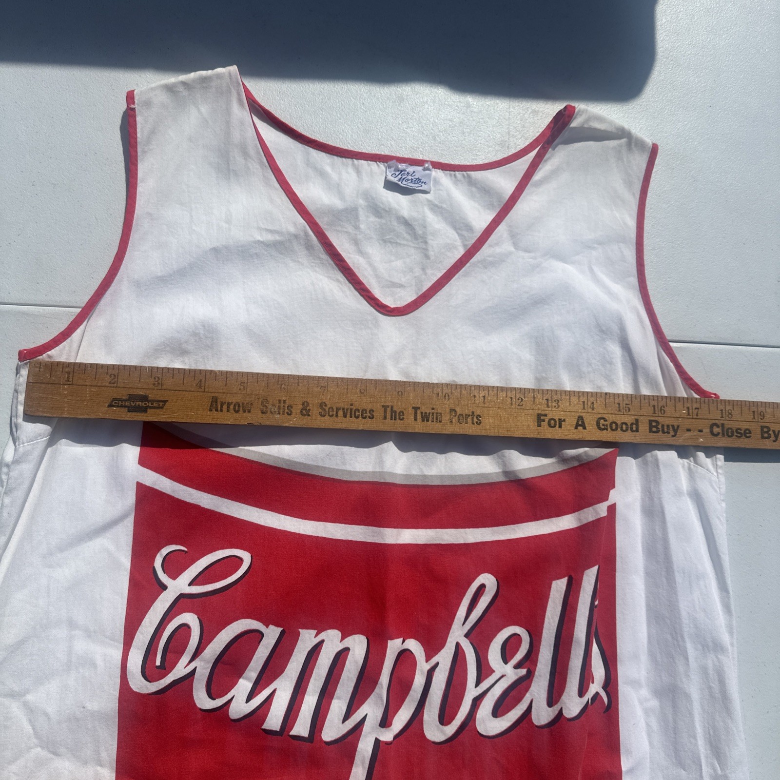 VTG 1960s Jeri Morton Campbell’s Soup Smock Dress Hostess Apron Pop Art Rare USA