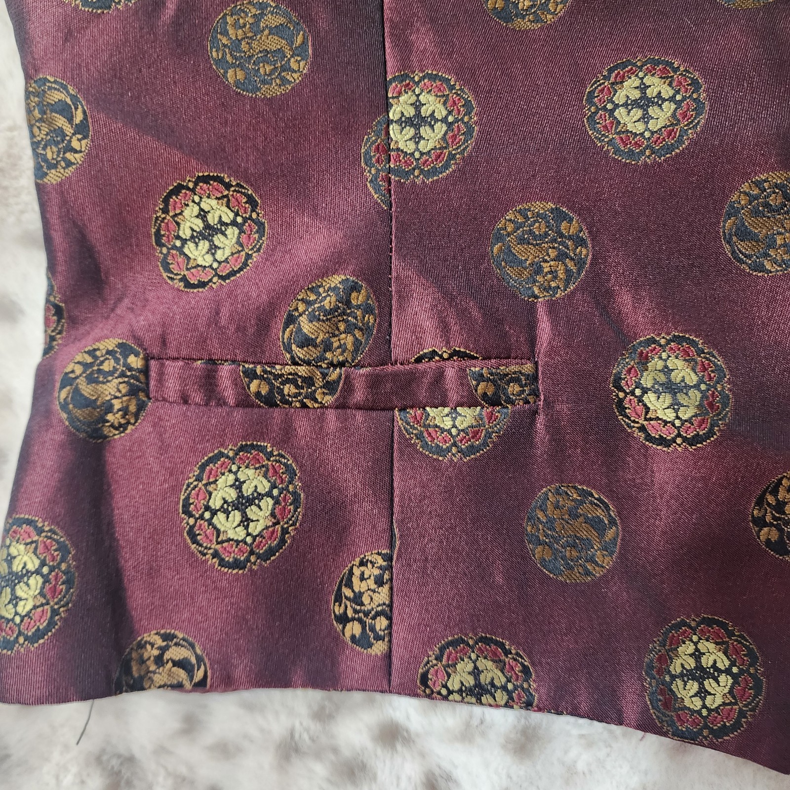 Vintage 90s Rena Rowan For Saville Brocade Vest Size 14