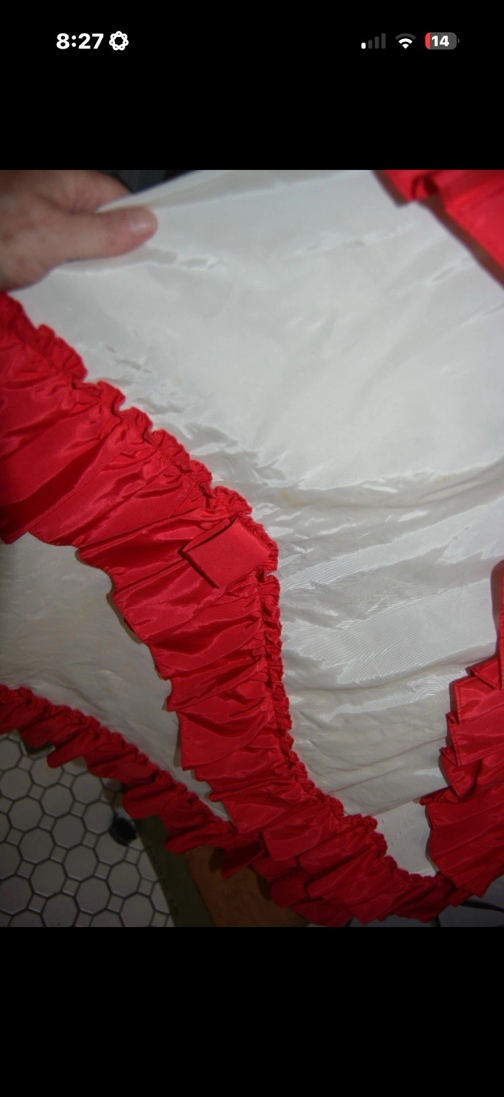 Vtg 80s Alfred Angelo Flirtations dress red/white Annabelle Halloween XS jrs 3/4