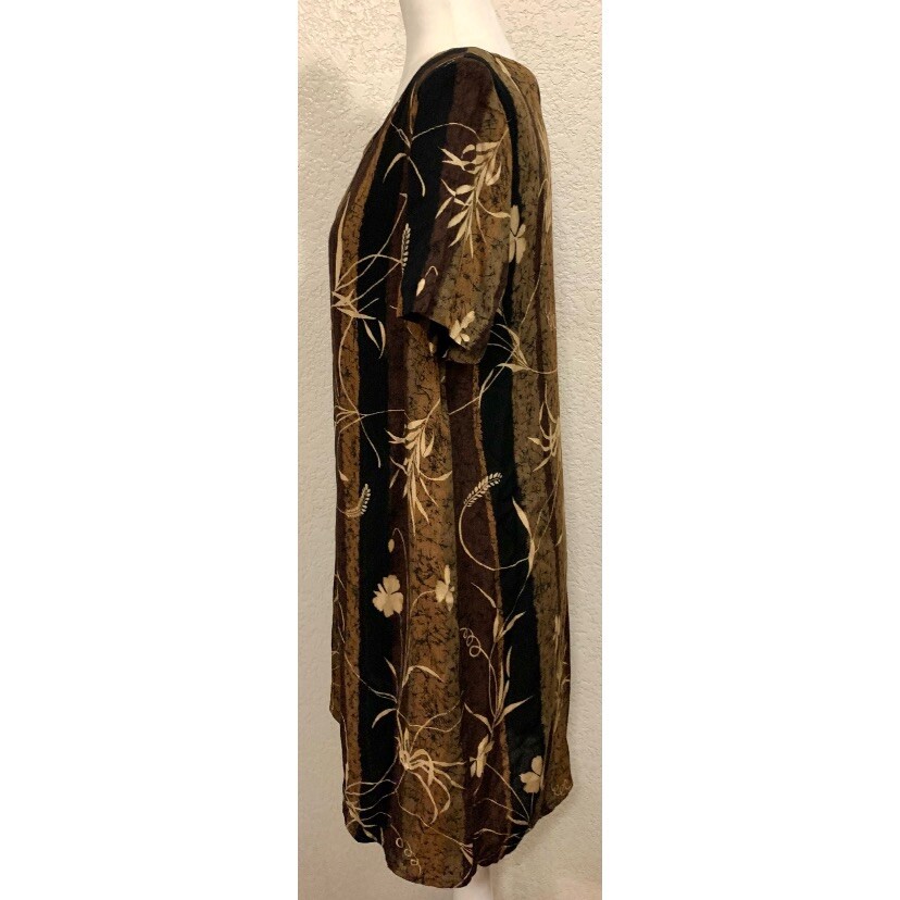 Rabbit Designs Vintage 80s Brown Shirt Shift Dress Women’s 10P