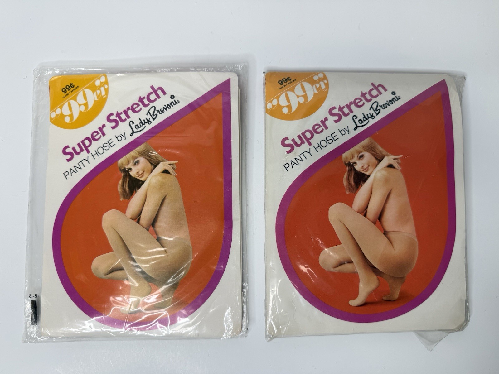 NOS 70s Vintage Super Stretch Pantyhose Lot of 2 Lady Brevoni 5’3”-5’6” Prop