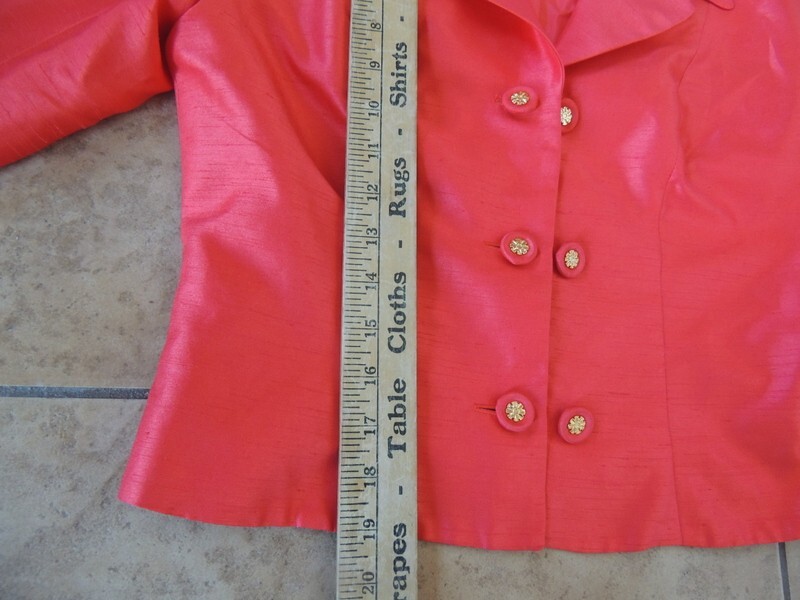 Vintage Designer Blazer Womens Orange Rina Rossi, s. 12 See Measurements Button