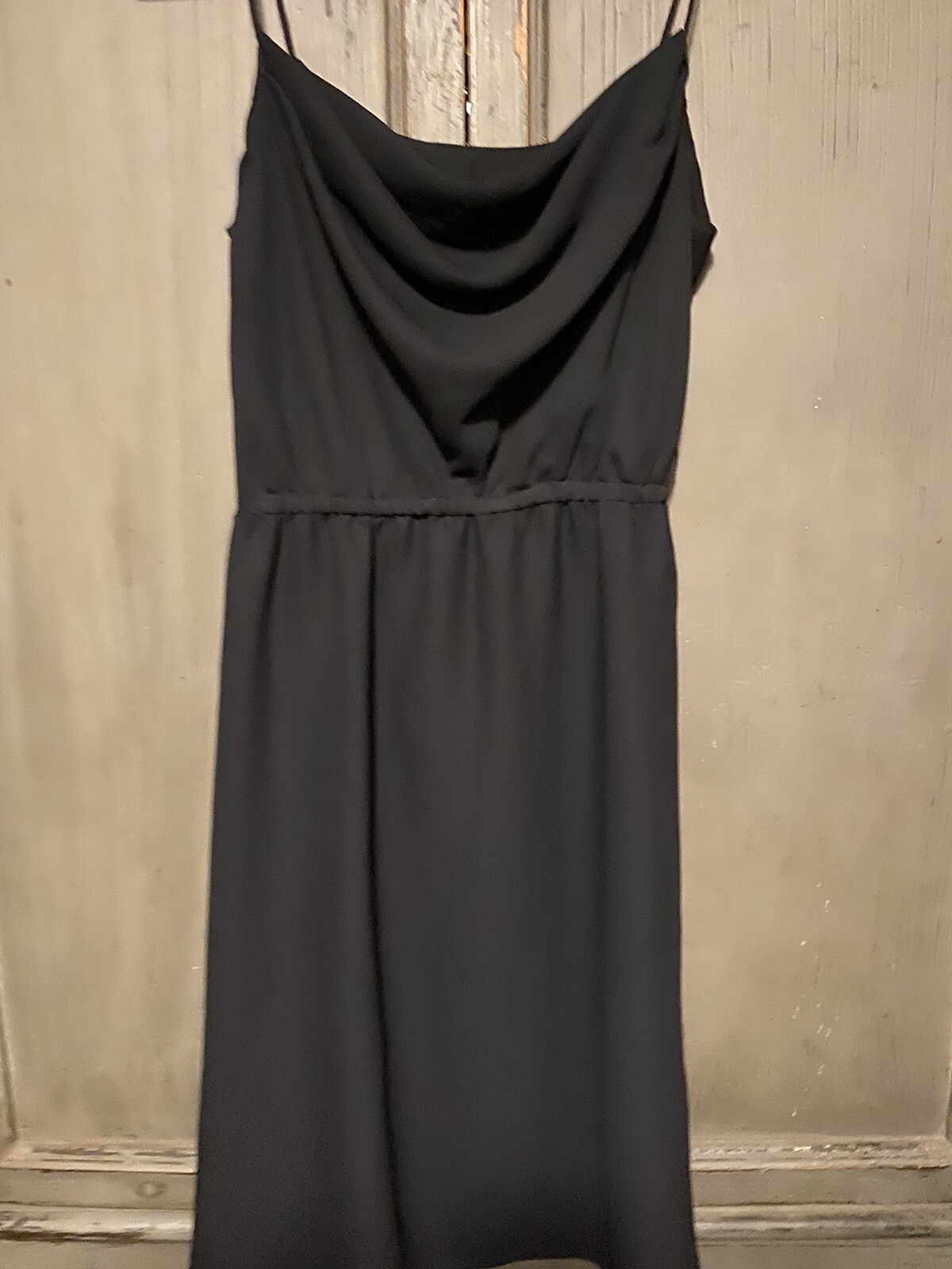 Joy Stevens Classic 70’s Vintage Little Black Dress Drape Neckline Size 10 M