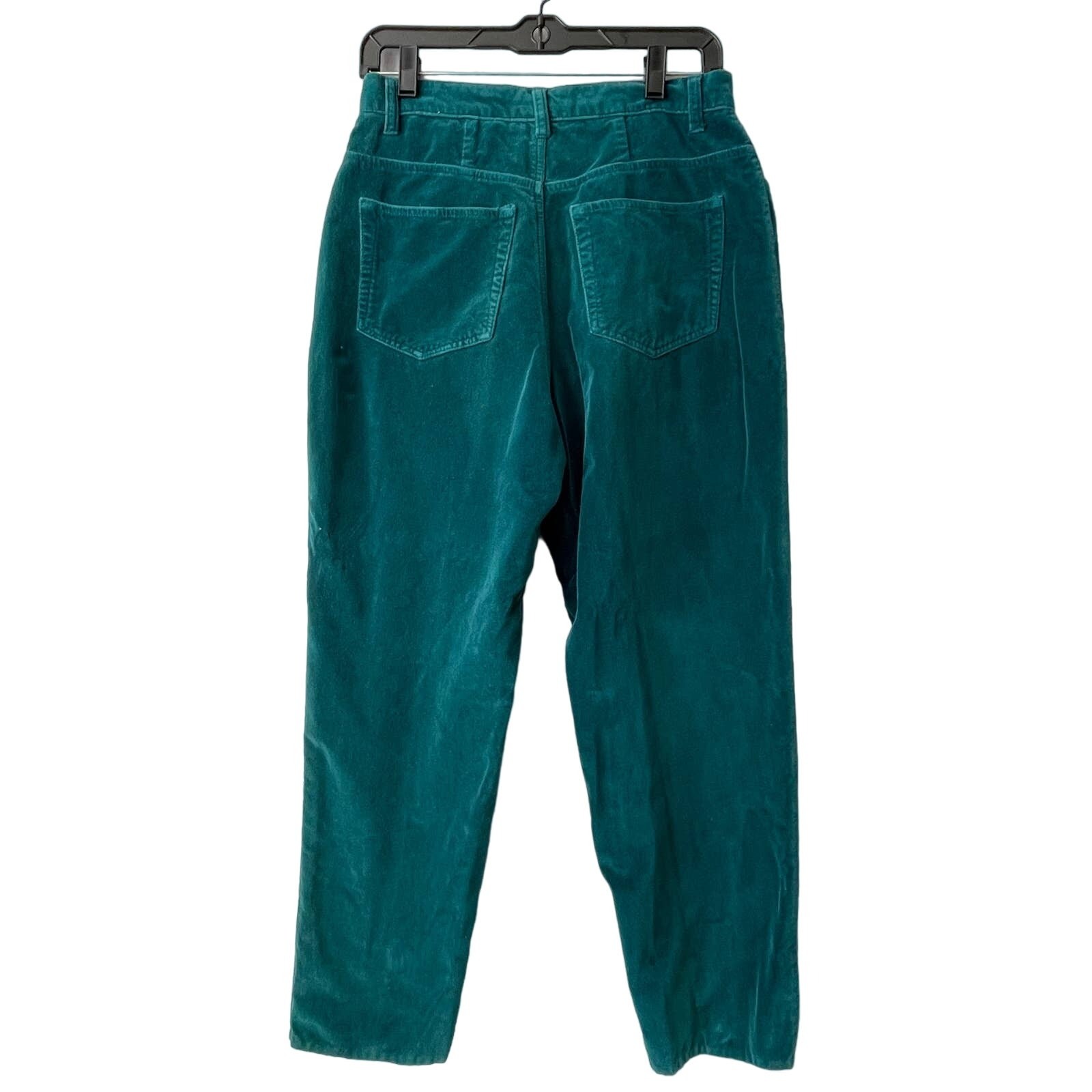 VINTAGE 90s NY Jeans Teal Velvet High Waist Wide Leg 5 Pocket Jeans Size 10 W 30