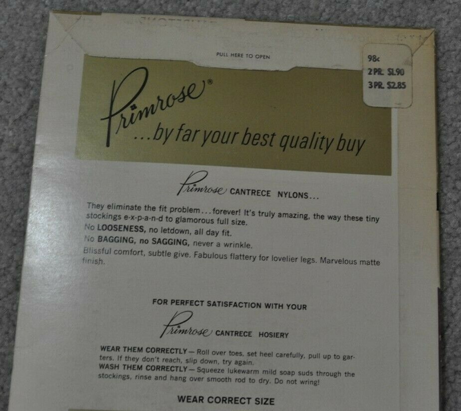 Vintage Sexy Woman’s Thigh High Seamless Nylon Stockings Primrose Taupetone NIP