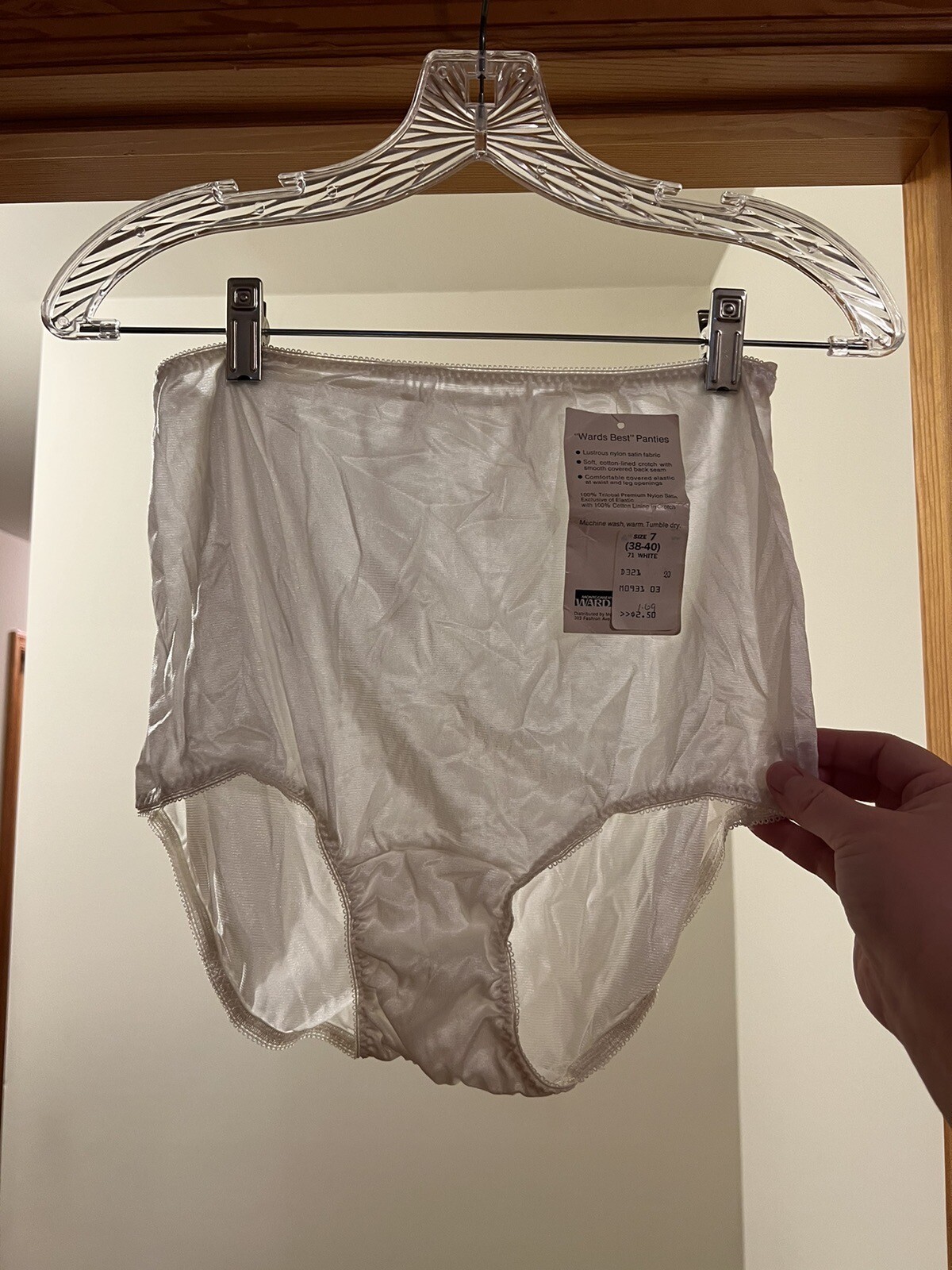 Montgomery Ward WARDS BEST Panties White Vintage Nylon Satin NWT Size 7 38-40