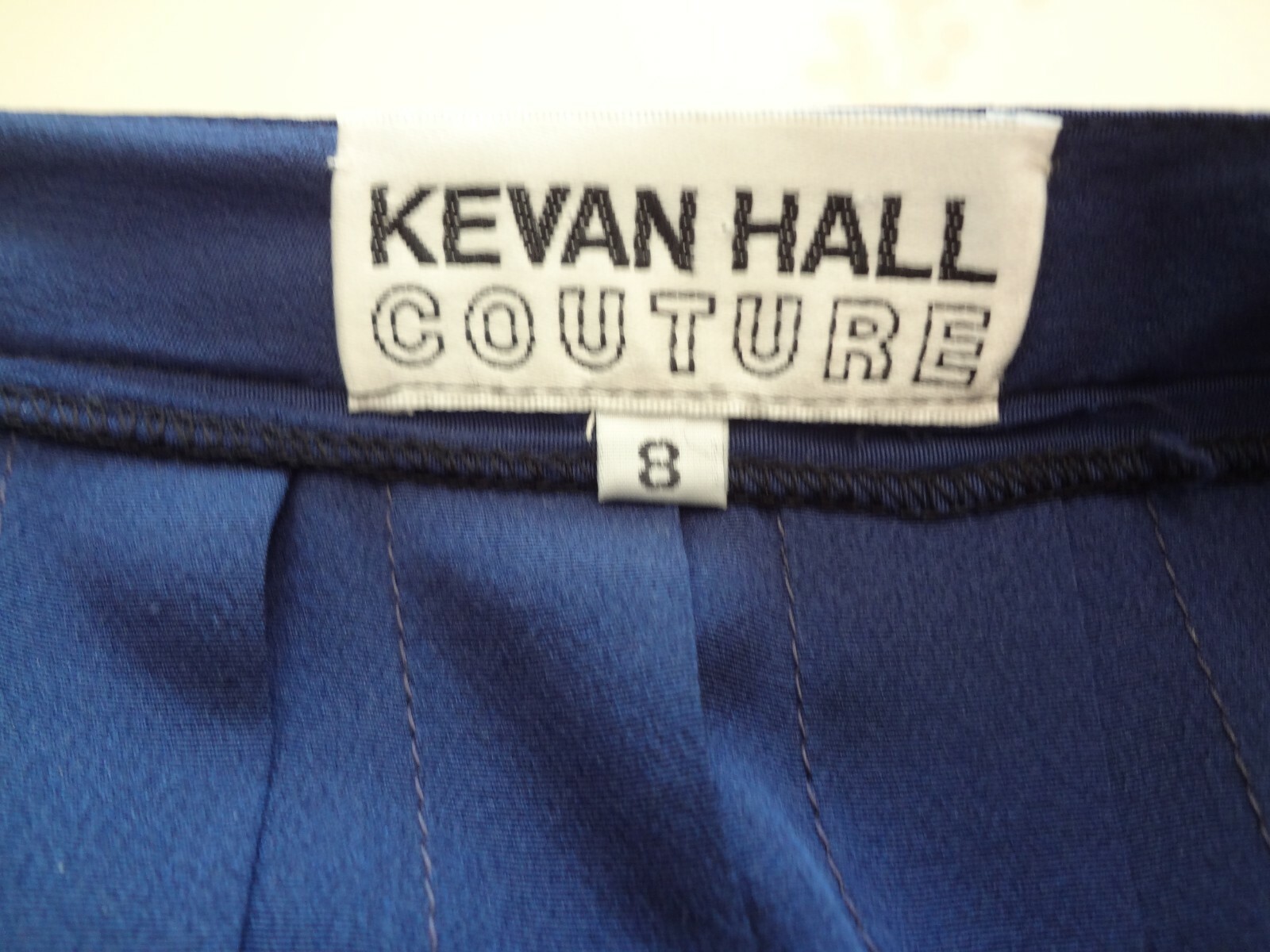 Vintage Kevan Hall Couture Navy Silk 2 Piece: Blouse size 6 & Skirt size 8, Set
