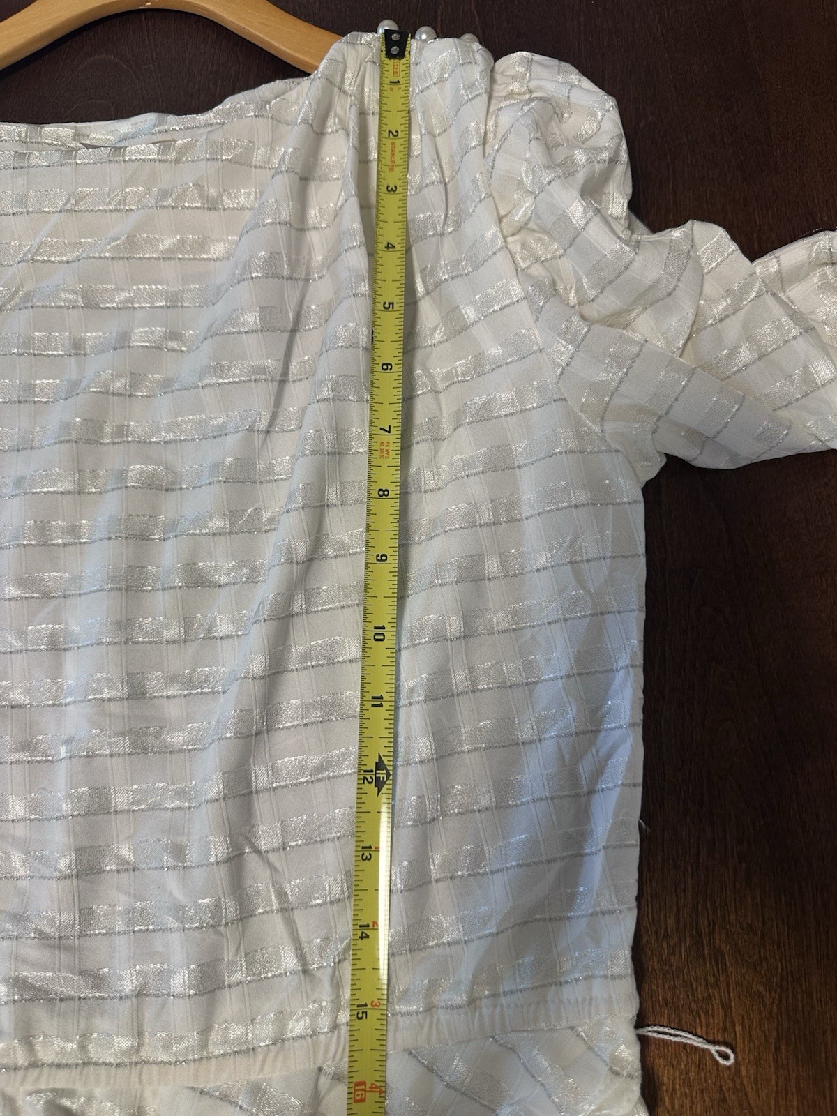 Vintage 1980s J.B. Express Women’s White And Metallic Silver Dress Size 10