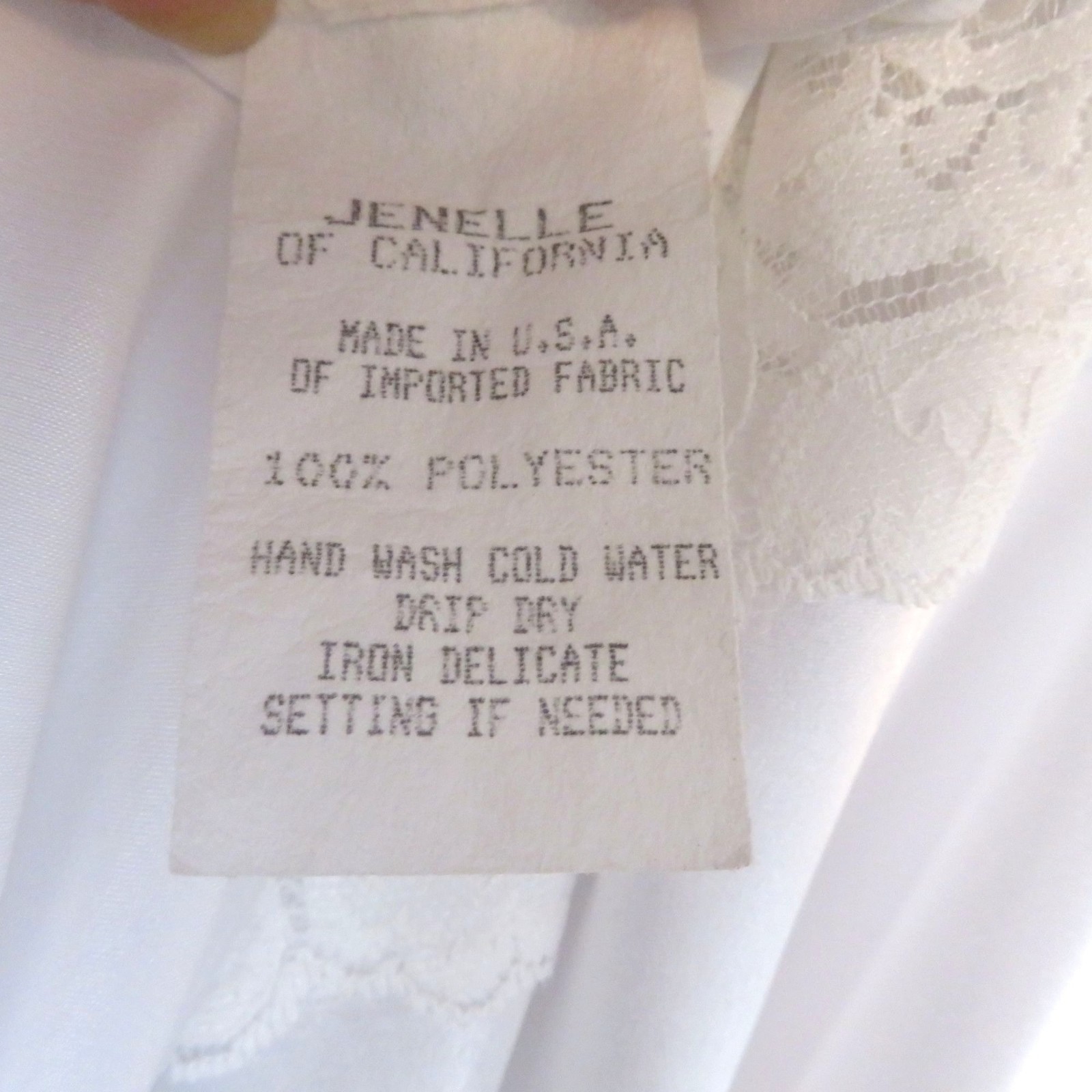 Vintage White Lace Satin Slip Nightgown Robe Peignoir Set Wedding Honeymoon