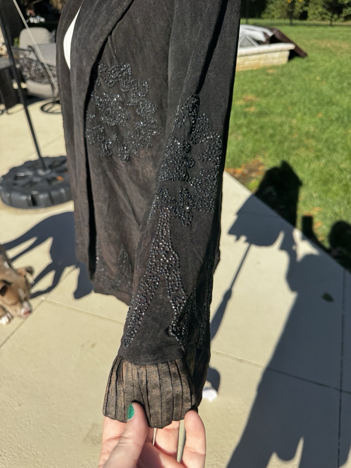 Antique Edwardian Black Beaded Mourning Jacket 1900s-1920s Silk Beadwork Coat