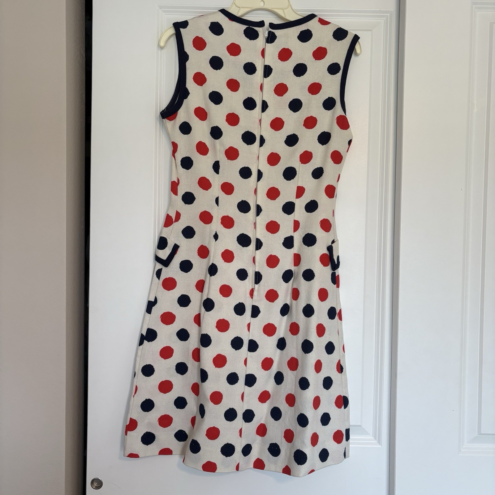 Queen’s Way to Fashion Vintage Sleeveless Polka Dot Dress Red Navy Blue White S