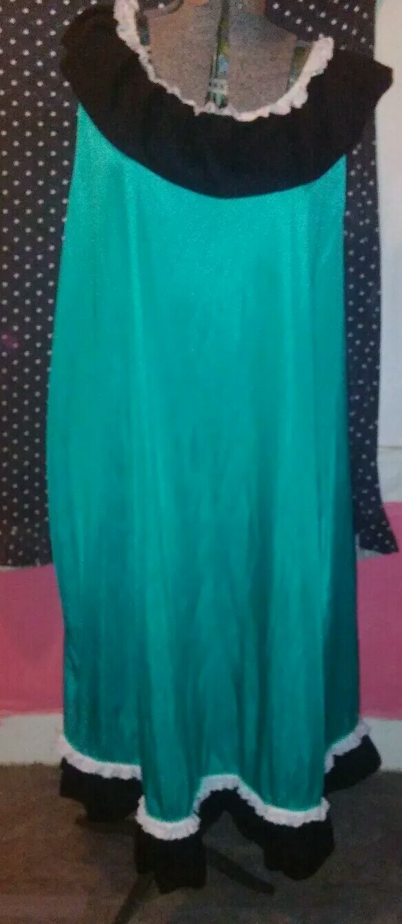 Nylon Nightgown Hand Stiched Ruffles Added M L Xl 2Xl 3Xl