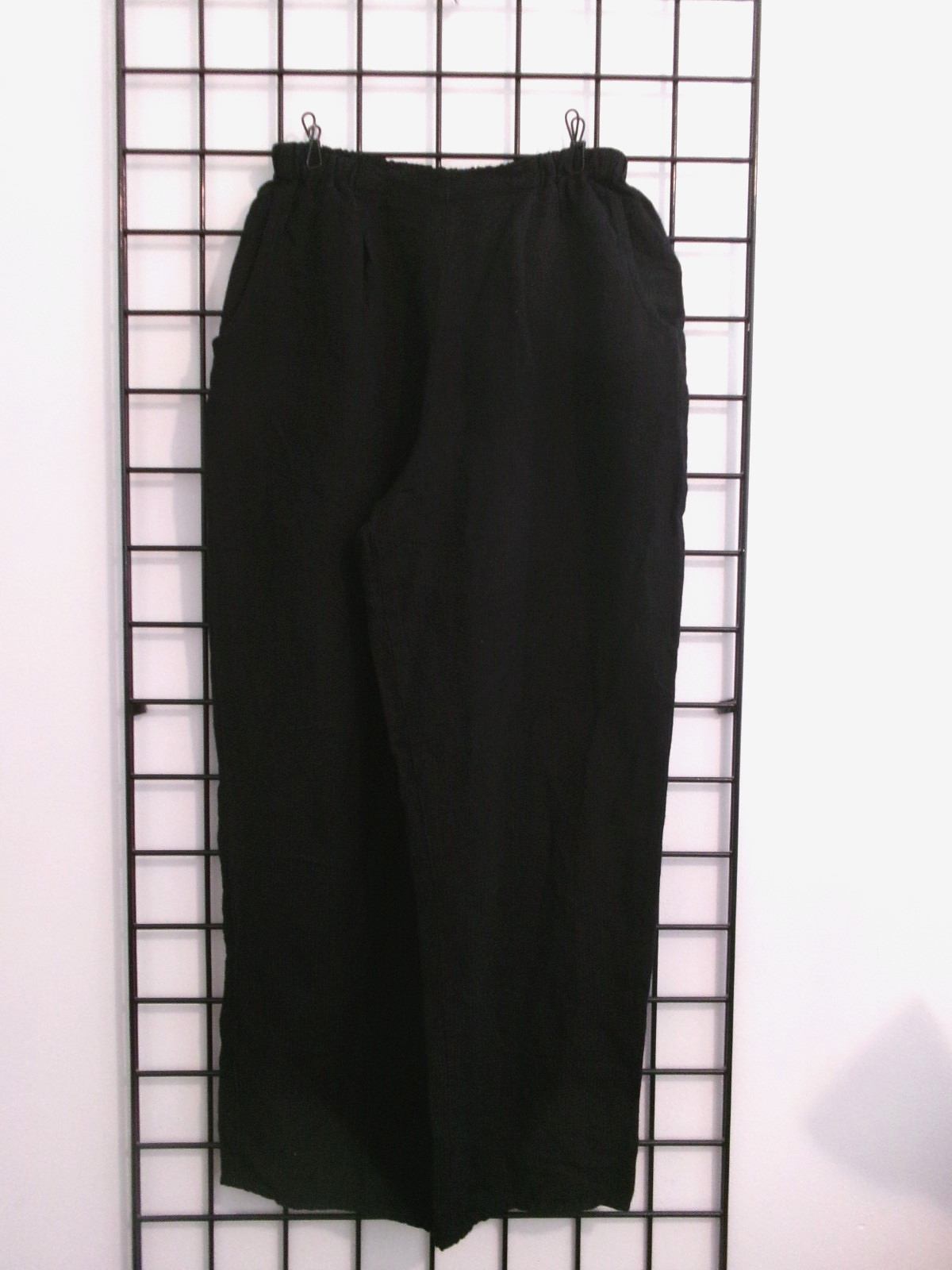 VINTAGE FLAX ENGELHART 🌸MEDIUM==BLACK /CROPPED / PULL ON / LINEN BLEND PANTS