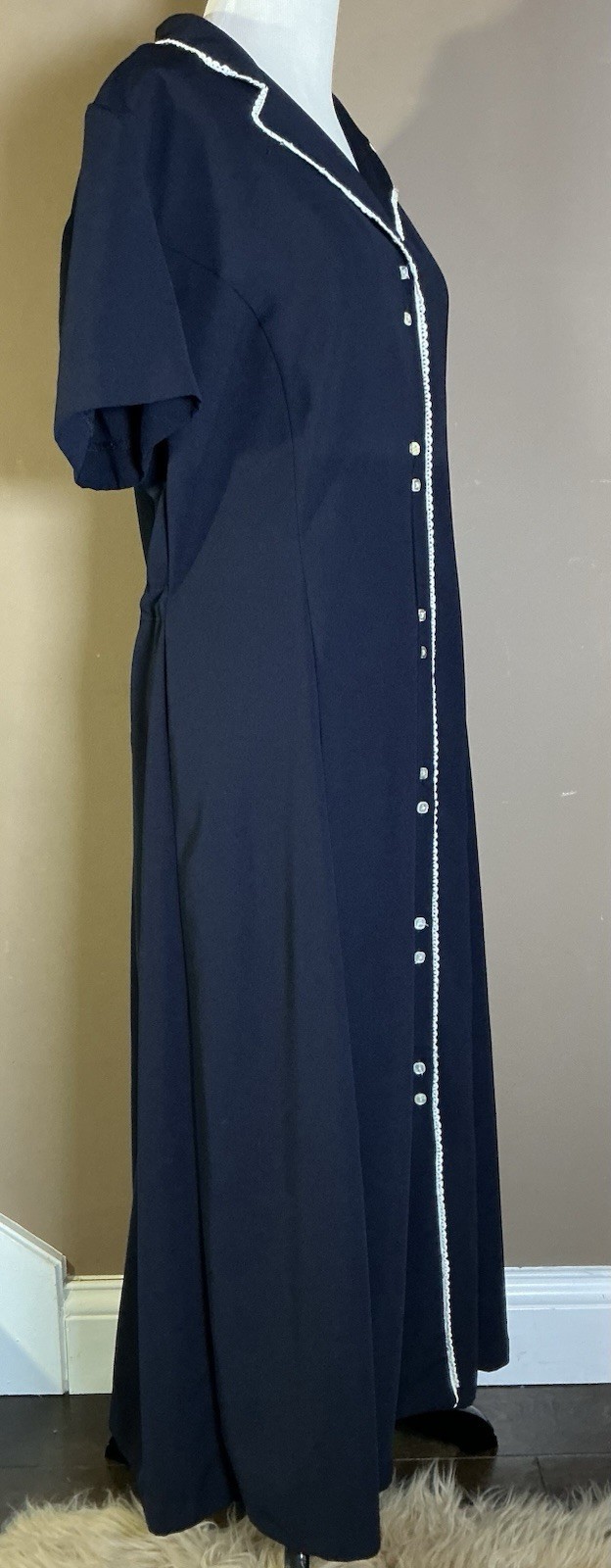 Vintage Julian Taylor 80s 90s Button Front Tie Waist Maxi Dress Cottagecore